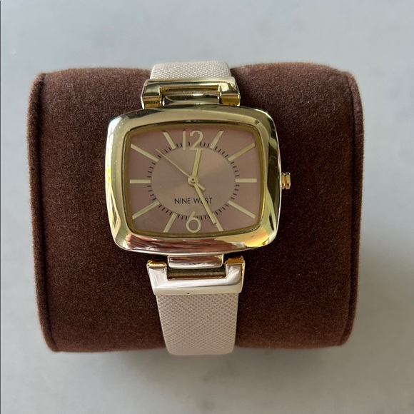 Nine West Gold-Tone Watch with Cream Strap - Picture 1 of 7
